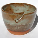 Yarn Bowl::terracotta, green glazed